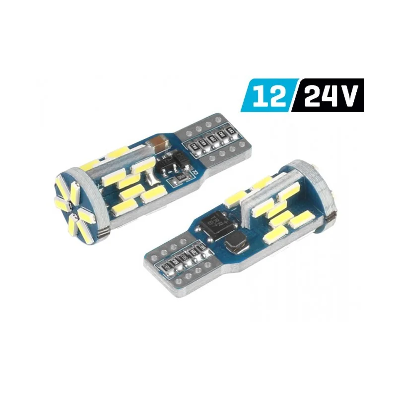2ks LED 12V/24V 5W W2,1x9,5d ?irá CANBUS Doprava Zdarma