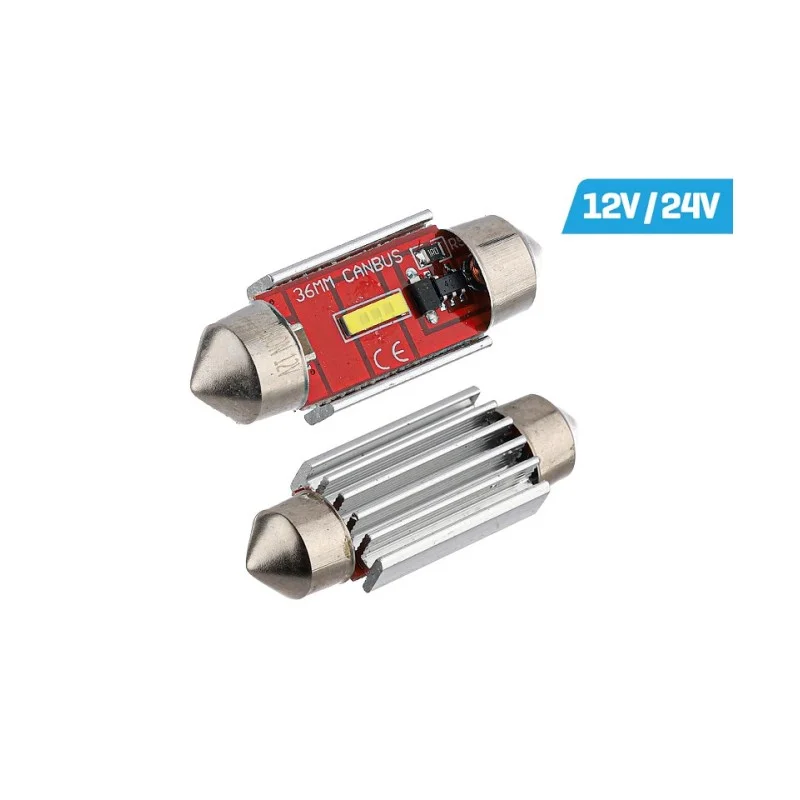 2ks ?árovka LED 12V-24V SV 36mm ?irá CANBUS Ak?ní Nabídka