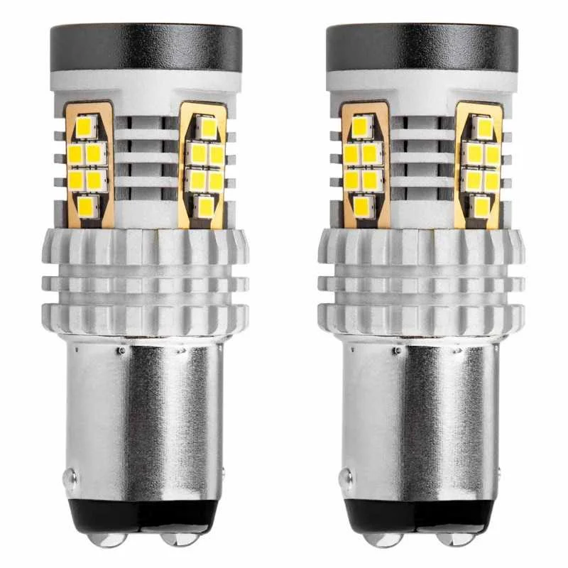 2ks LED 12V/24V 21/5W BAY15D ?irá CANBUS 24x3020 SMD Autenticky
