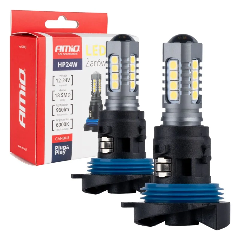 2ks ?árovka LED 12-24V HP24W ?irá 18SMD 3030 Autenticky