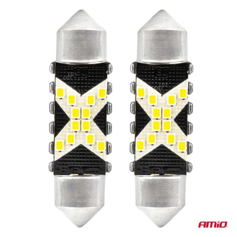 2ks ?árovka LED Festoon 12/24V SV39mm ?irá CANBUS Ak?ní Nabídka