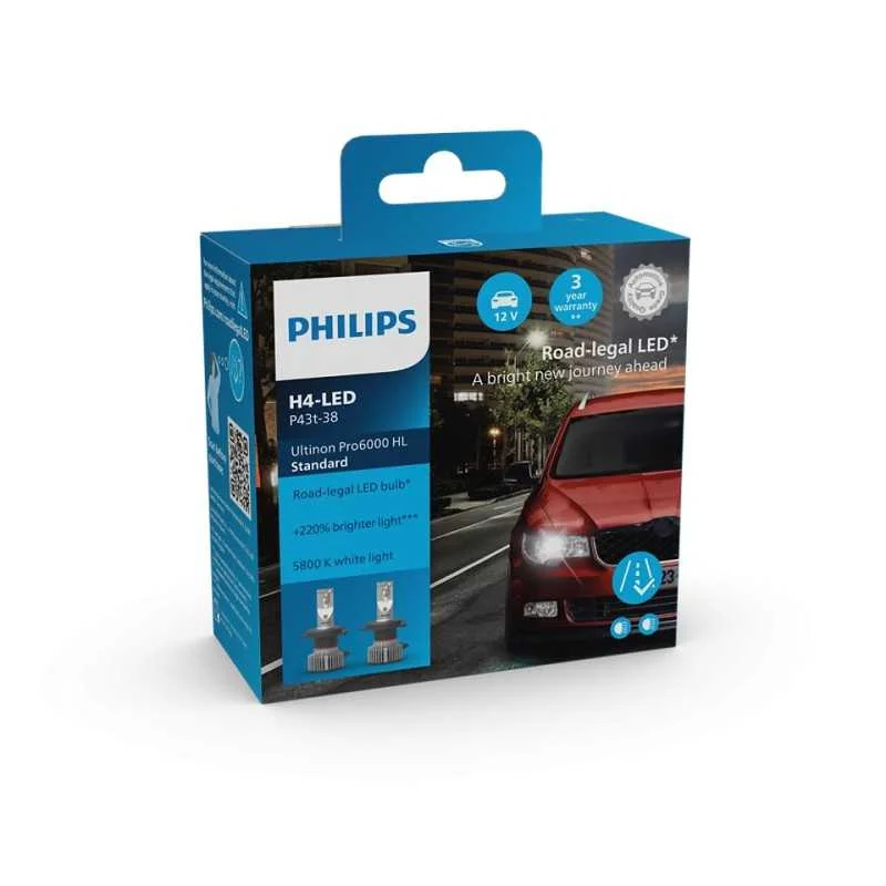 2ks LED H4 Ultinon Pro6000 HL Standard PHILIPS Super Cena