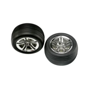 Zlevněny Traxxas kolo 2.8", disk Twin-Spoke st?íbrny, pneu Ribbed (2) (p?ední) - TRA5574R