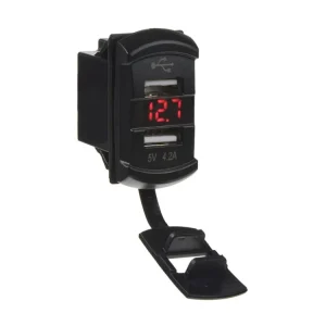 2x USB zásuvka s voltmetrem "Rocker" - 34554 Vyhodná Nabídka
