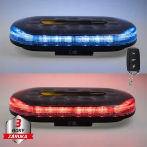 Zna?kovy AKU LED rampa modrá/?ervená, 48xLED, magnet, 328mm, ECE R65 R10 - sre2-bat865brRE