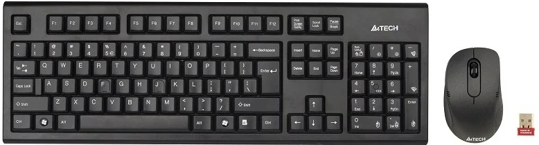 Zna?kovy A4tech 7100N set bezdr. kláv. + bezdr. V-Track optická my?,CZ/US, USB