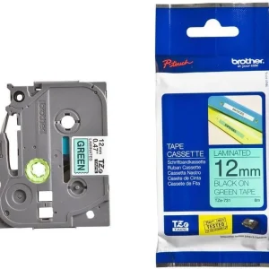 Zna?kovy Brother TZE-731, zelená/?erná, 12mm (TZE731) diskuse