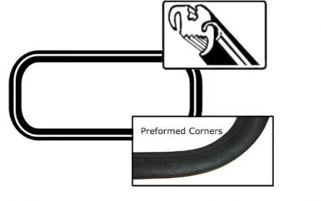 Zna?kovy Těsnění skla pro li?tu/zadní - T.1 Cabrio (1962 ? 74)